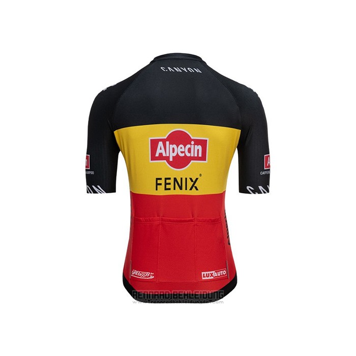 2021 Fahrradbekleidung Alpecin Fenix Champion Belgien Trikot Kurzarm und Tragerhose - zum Schließen ins Bild klicken